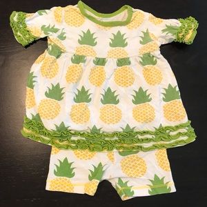 Pineapple kickee Pants shorts set